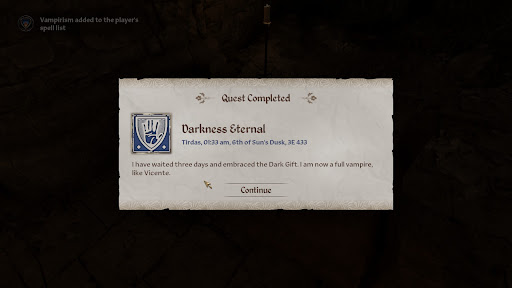 Darkness Eternal (Optional) reward